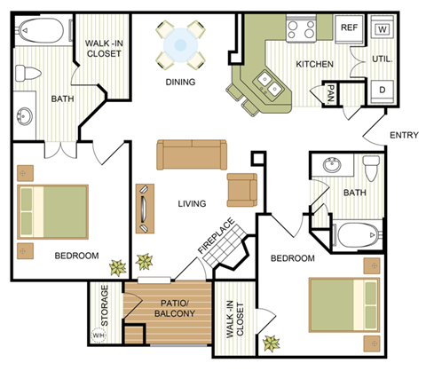 B2 Floor Plan at Hayden on West Ave, San Antonio, Texas